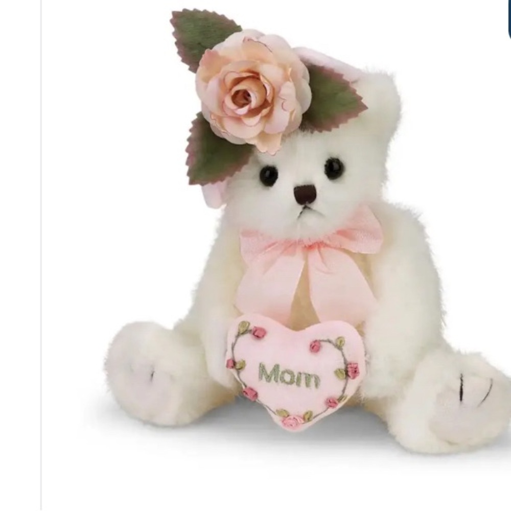 Bearington Collection 1651 Mommy Tenderheart Bear Jointed White Plush Soft